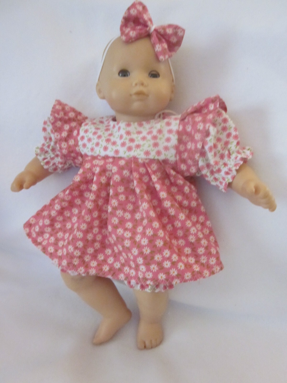 Bitty Baby doll clothes/pink flowers dress/bloomers/headband