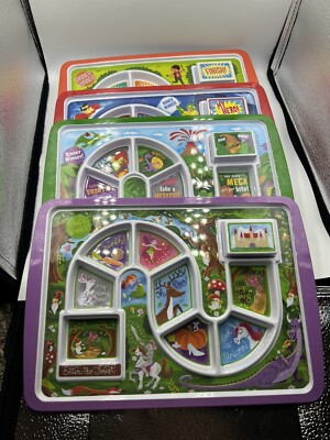 4 Fred Dinner Winner Kids Plates ~ Enchanted Forest, Dino, Princess, Comic