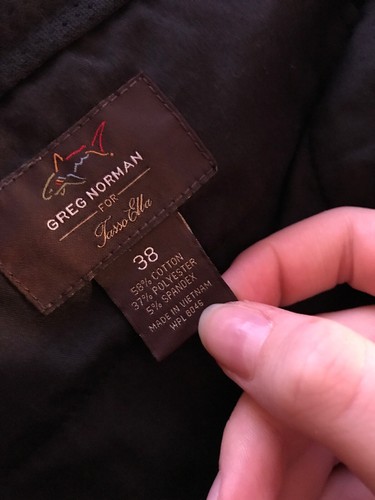 Greg Norman Tasso Elba Size 38 Golf Shorts Plaid Black Cotton Blend Flat Front