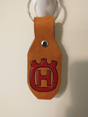 Husqvarna Motorcycle Key Ring and Fob (leather, hand made)