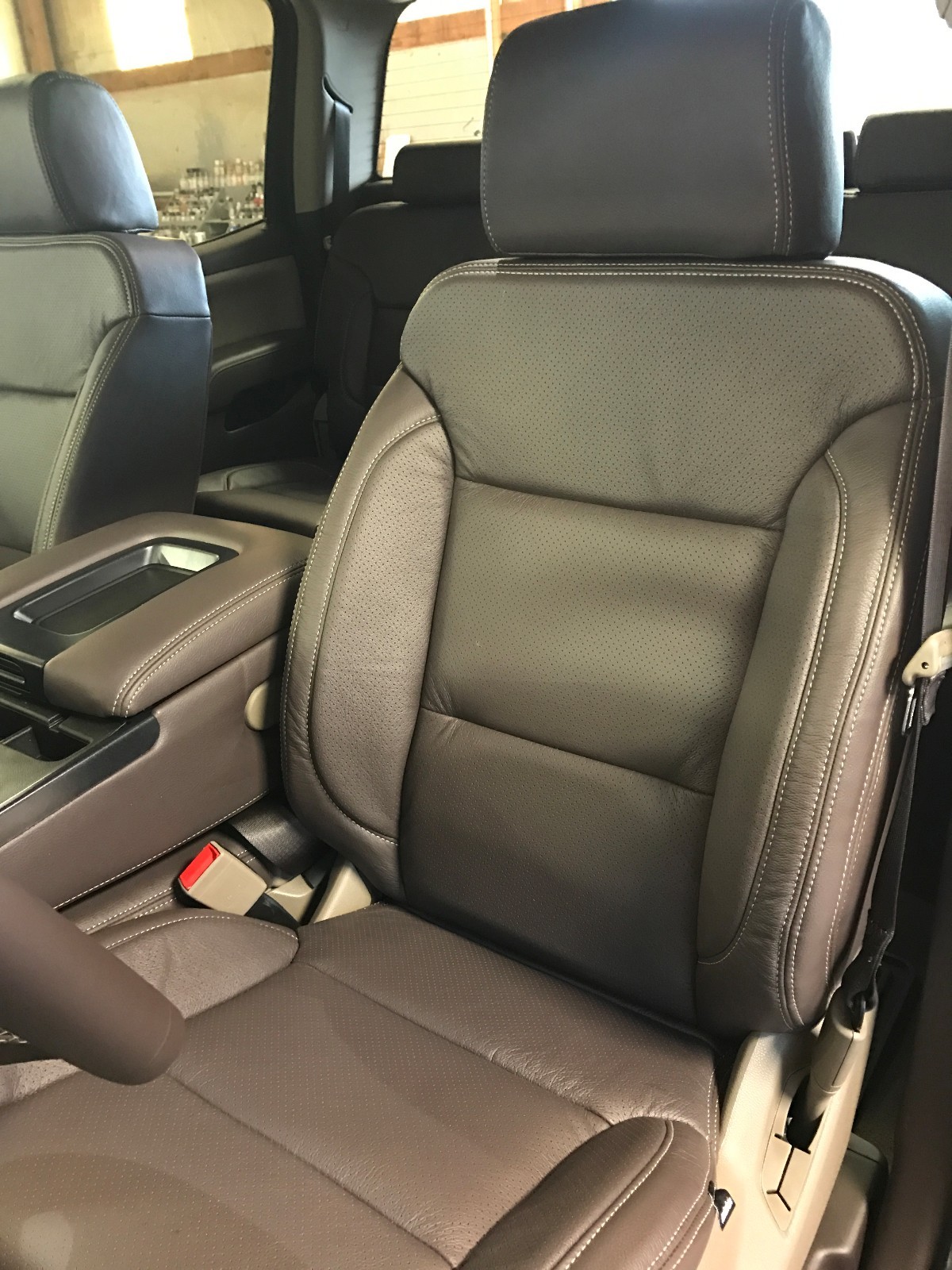 2014-2018 GMC Sierra Crew Cab Cocoa Dune Leather Java Perforated Katzkin - Picture 3 of 11