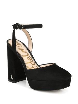 

Женские кожаные туфли-лодочки SAM EDELMAN с черным логотипом Olwyn и квадратным носком на блочном каблуке, размер 9 м, Черный, H4207L1