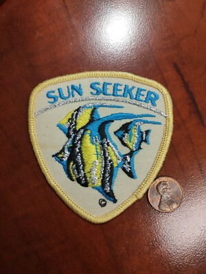 Vintage Voyager NEW Sun Seeker Angelfish embroidered patch Iron-on or sew Boat