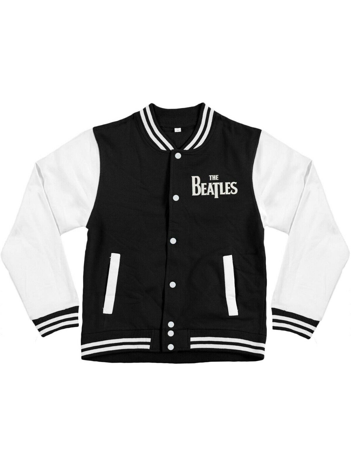 The Beatles Vintage Jacket Drop T Logo Varsity Fleece Sleeve Wool Bomber Jacket