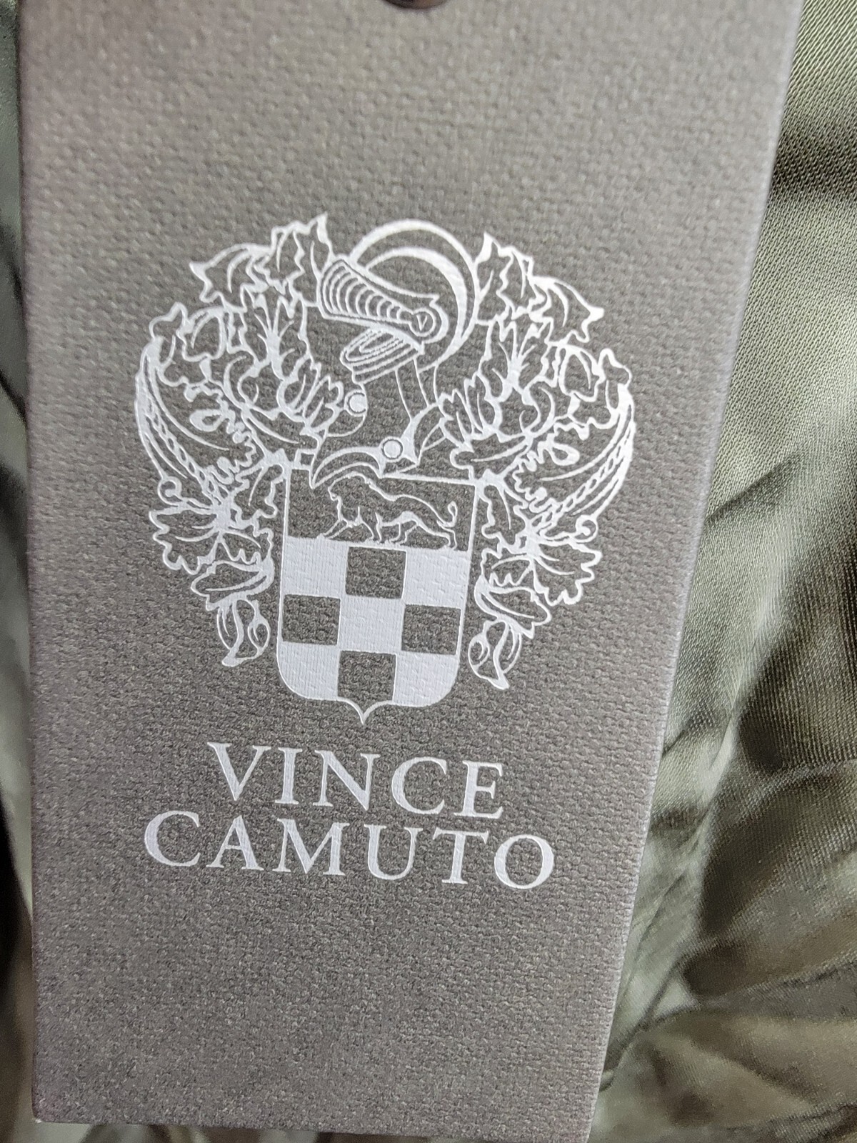 Vince Camuto Sleeveless Ruffle Top Women's L Olive Mist Solid V-Neck Pullover - Picture 13 of 14