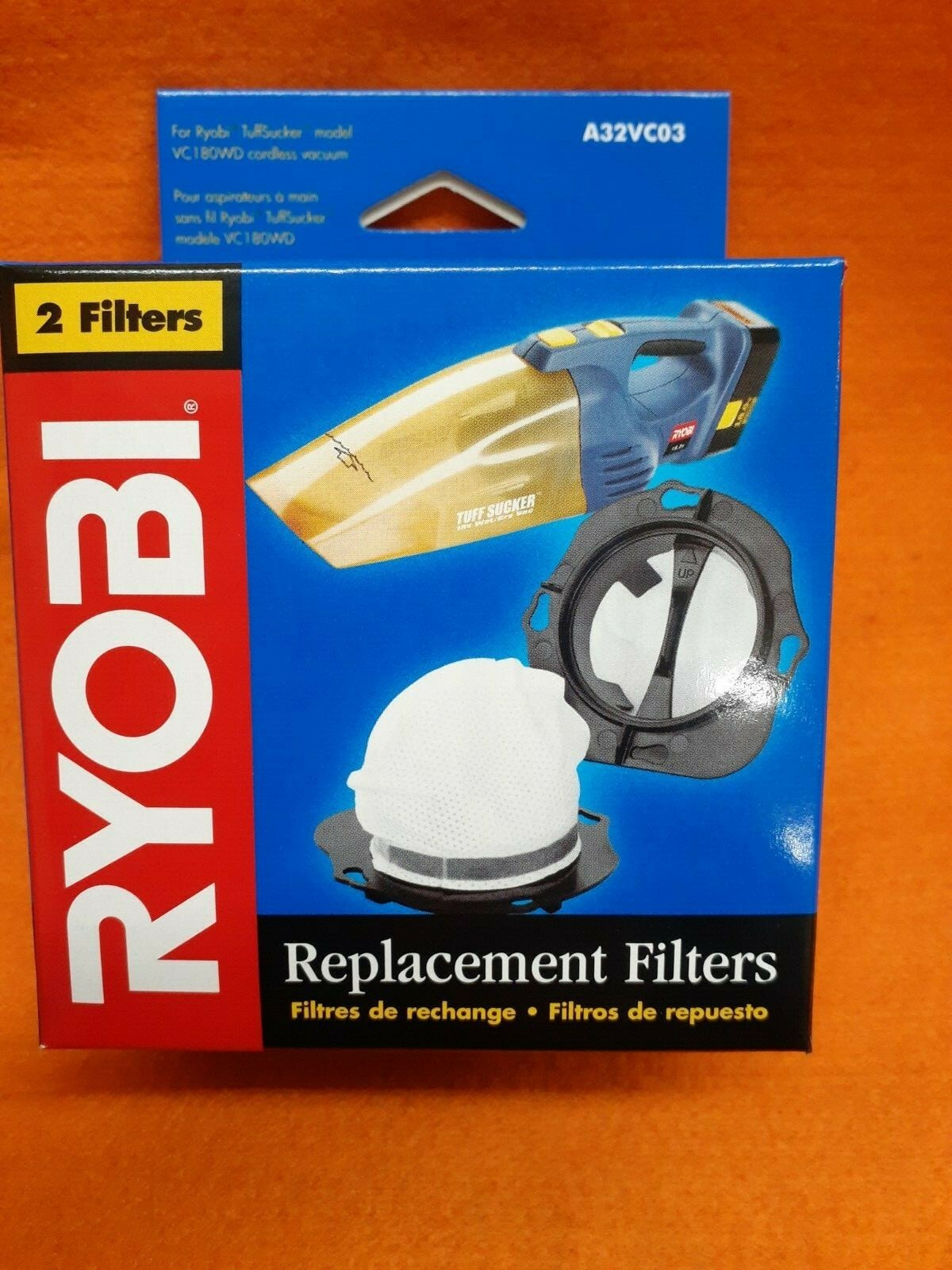 Ryobi Vacuum Replacement Filters A32VC03 2Pack Verde Parts