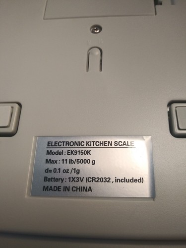 Electronic Battery Kitchen Scale  Max Capacity 11 LBS/5000 G Model EK9150K E