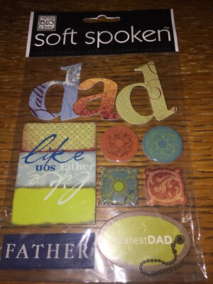 Soft Spoken GREATEST DAD Fathers Like Son Daddy Papa Day Pop Scrapbook Stickers