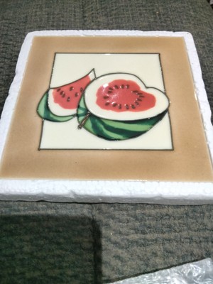 Vandor Tile Trivets 1983 Ceramic Vegetable Watermelon NEW