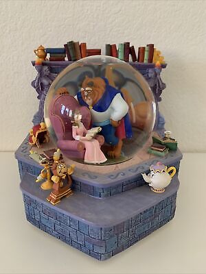 RARE Disney BEAUTY AND THE BEAST in the Library W/All Their Friends Snowglobe