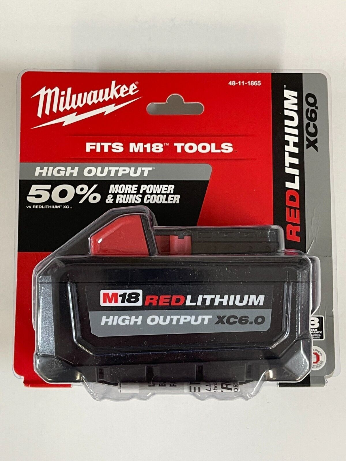 New Genuine 18V Milwaukee 48-11-1865 6.0 AH Batteries M18  H