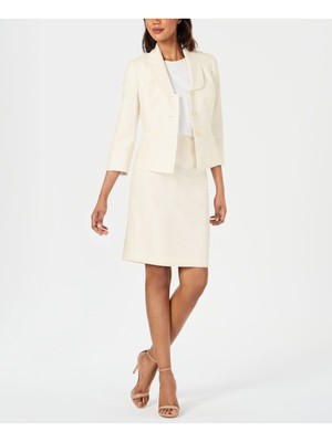 

Женский пиджак для работы цвета слоновой кости LE SUIT, Цвет слоновой кости, 50038483