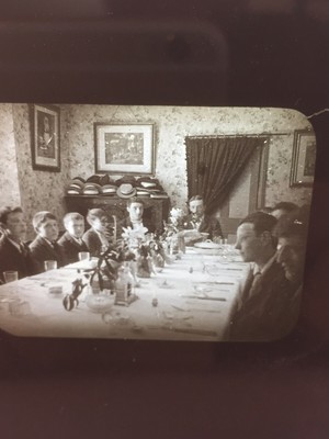 Magic Lantern Slide Sitting Down For Dinner *Edwardian *