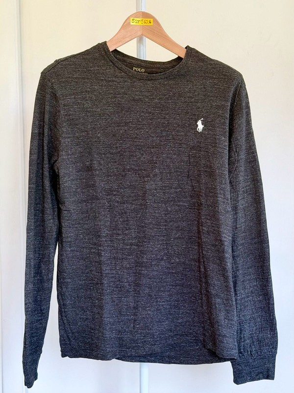 Polo Ralph Lauren Men's Heathered Charcoal Long Sleeve Crewneck M