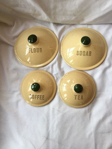 Watt Pottery 4 Petal Starflower Canister Set