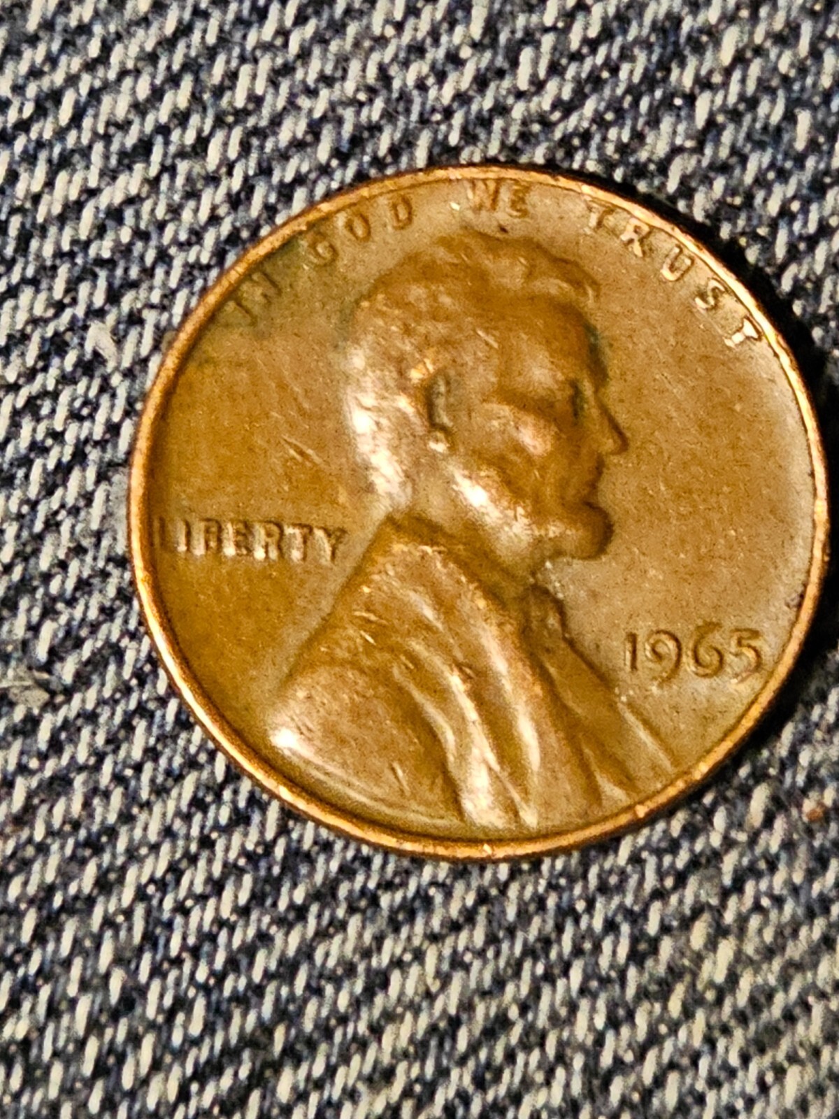 1965 Lincoln Penny No Mint Mark. RARE Error 