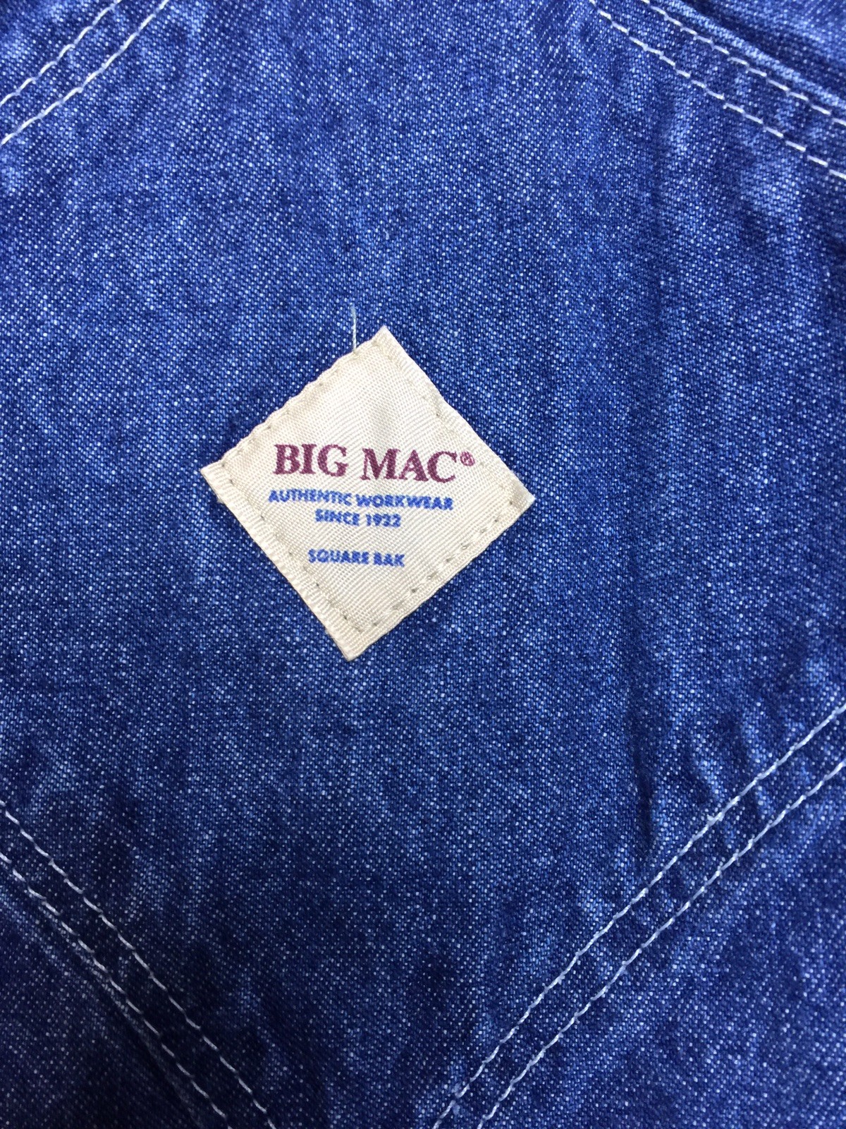 SCI Vintage Distressed Big Mac Denim Bib Overalls Work Wear Penney's Square Bak