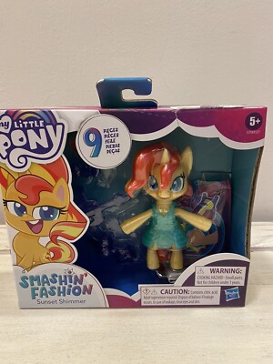 MY LITTLE PONY SMASHIN FASHION SUNSET SHIMMER 9 PCS NEW