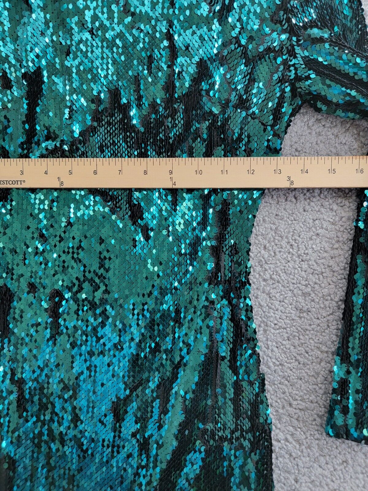 Dress the Population Natalie Sequin Long Sleeve Midi Dress Women's S Emerald - Picture 6 of 16