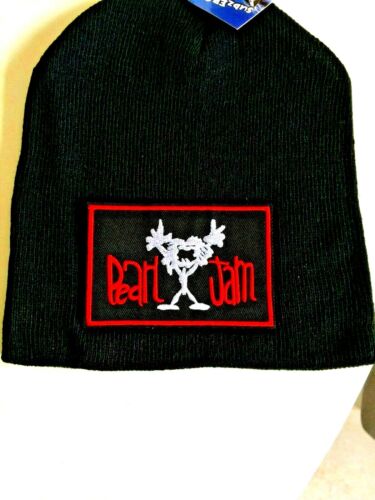 Pearl Jam Logo Black Beanie Hat  New W/O Tags, Patch Sew/On Iron On