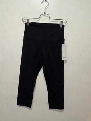 NWT Lululemon Women Align HR Crop 21  Black Size 8