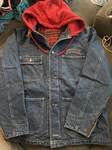 ジャケット・アウター Supreme Worn Hooded Chore Coat 3140178389b6adfc2100cdc7ac9349