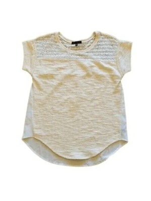 Женский бежевый топ SANCTUARY с коротким рукавом и украшенным драгоценными камнями вырезом лодочкой L