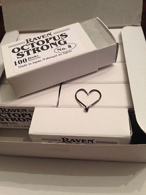 Raven Octopus Hooks, Size 8, 100 Ct Box