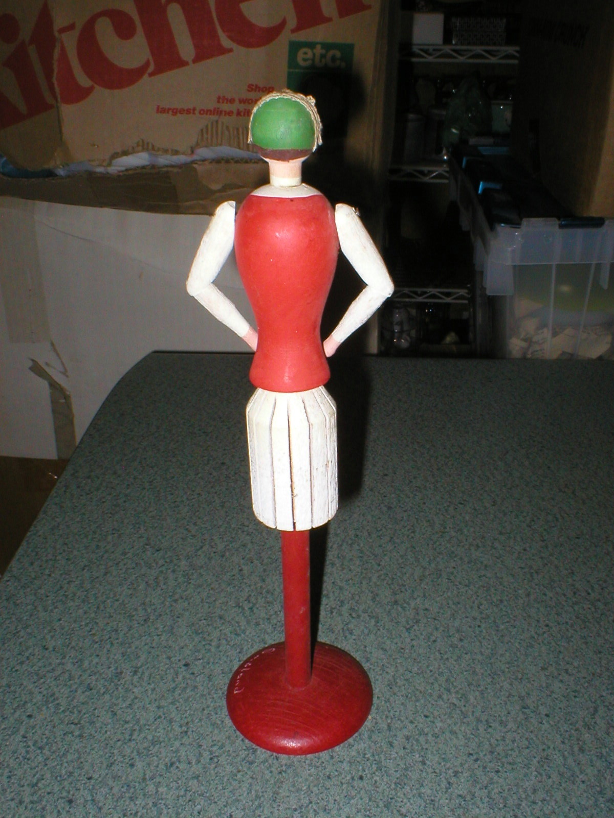 Vintage Smaland Swedish Sweden Bendable Arms Wood Woman Mannequin 10 3/8