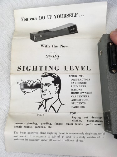 Vintage SWIFT SIGHTING LEVEL 590-J w/ Case + Box  #H