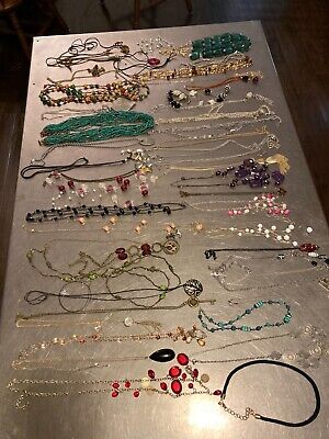 Lot of Mixed Vintage to Modern  Necklaces 50 pcs All Wearable