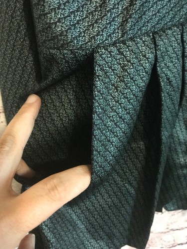 Vtg Tamotsu New York Green Printed Viscose Button Front Pleated Back Size L C33