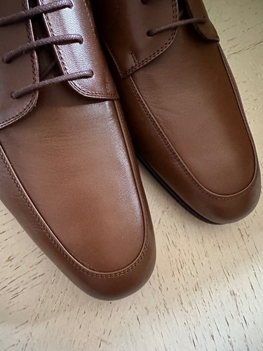 Pre-owned Gucci $1050  Men's Lace Up Leather Oxford Shoes Brown 11.5 Us/11 Uk 723610