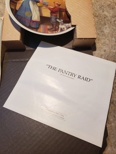 The Pantry Raid By Norman Rockwell 1986 Knowles plate NIB
