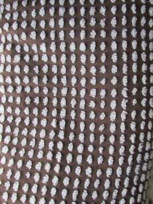 Chocolate Marshmallows Vintage Chenille Bedspread Craft Fabric Piece 30x39