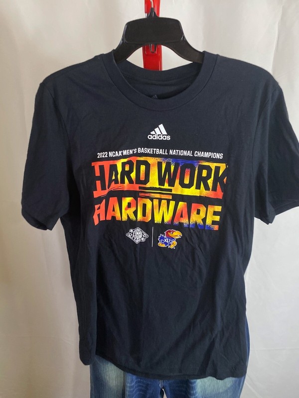 Adidas Hard Work Hard Wear Kansas University TEE T SHIRT