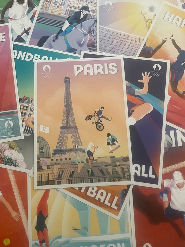 Olympic Games Carte Postale 18x13 Jo Paris 2024 Jeux Olympiques Rare Phryges