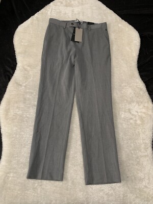 New 7 Diamonds Mens Camden Suit Pants Charcoal Dress Tailored Size 32x30 