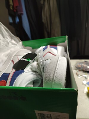 Diadora Magic Basket Mid White Navy Blue Red Men's Size 11 NIB