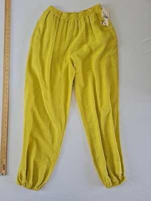 Ladies Trousers Made In Italy Size 10 Check Pics Elastic Waist & Ankle...