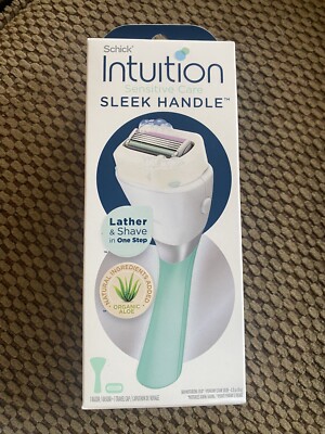  Schick Intuition Sensitive Care Sleek Razor Handle + 1 Refill Cartridge 