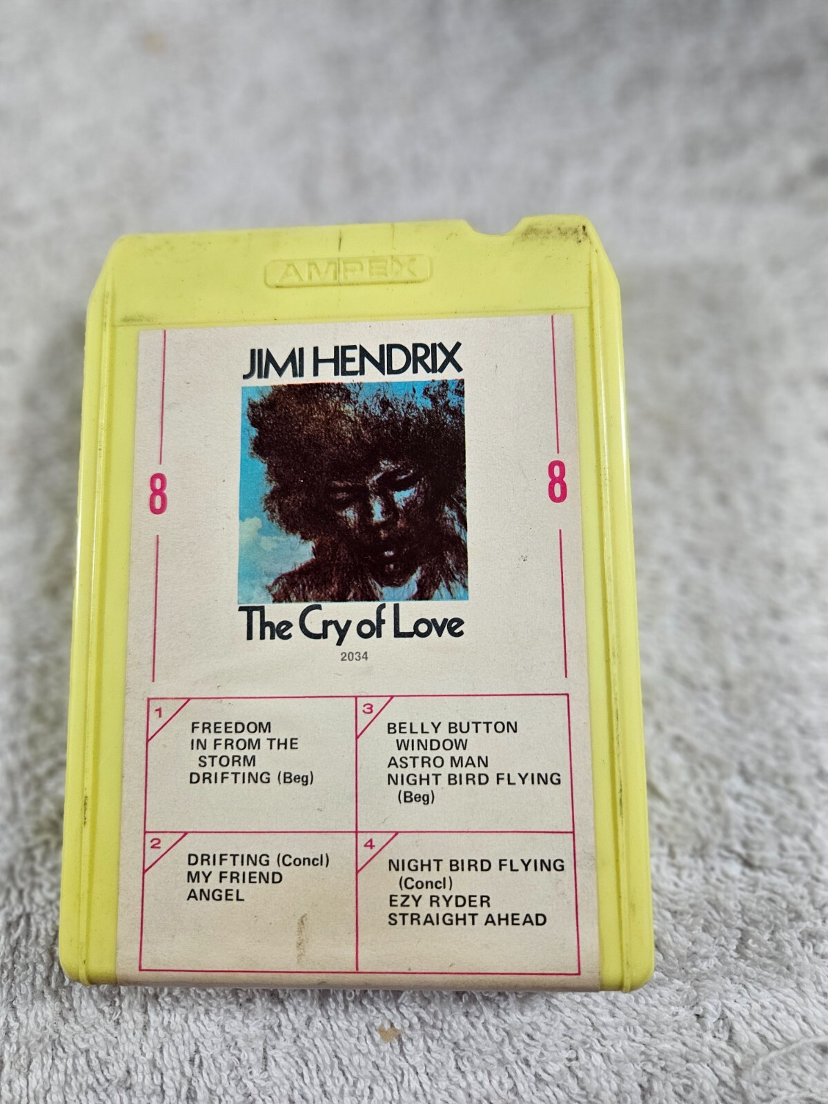 【I’LL GATHER UP】VA ８inch EP Jimi Hendrix- The Cry Of Love 8-Track Tape. Rebuilt. Yellow