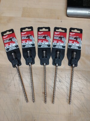 Milwaukee SDS-Max 4-Cutter Drill Bit, 3/16in. x 4in. x 6in., 48-20-7311 LOT OF 5