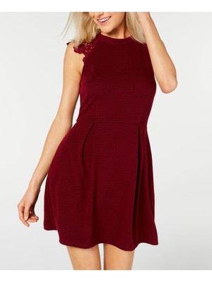 БЕЗМОЛВНОЕ женское красное вечернее мини-платье без рукавов + расклешенное платье XXS