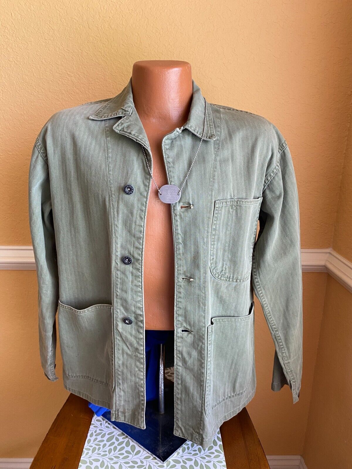 Early WWII SCARCE M1941 US NAVY UTILITY HBT JACKET WITH DOG Early WWII SCARCE M1941 US NAVY UTILITY HBT JACKET WITH DOG