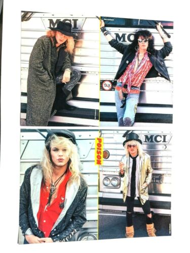 POISON / FULL BAND WITH TOUR BUS MAGAZINE CENTERFOLD PINUP POSTER CLIPPING +DVD