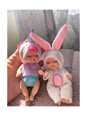 Hanaive 4 Pcs 4 Inch Mini Baby Dolls Lifelike Realistic Baby Dolls Animal Clo...