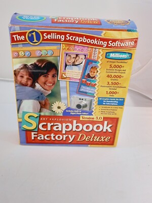 Art Explosion Scrapbook Factory Deluxe version 3.0 CD-ROM 4 Disc set  