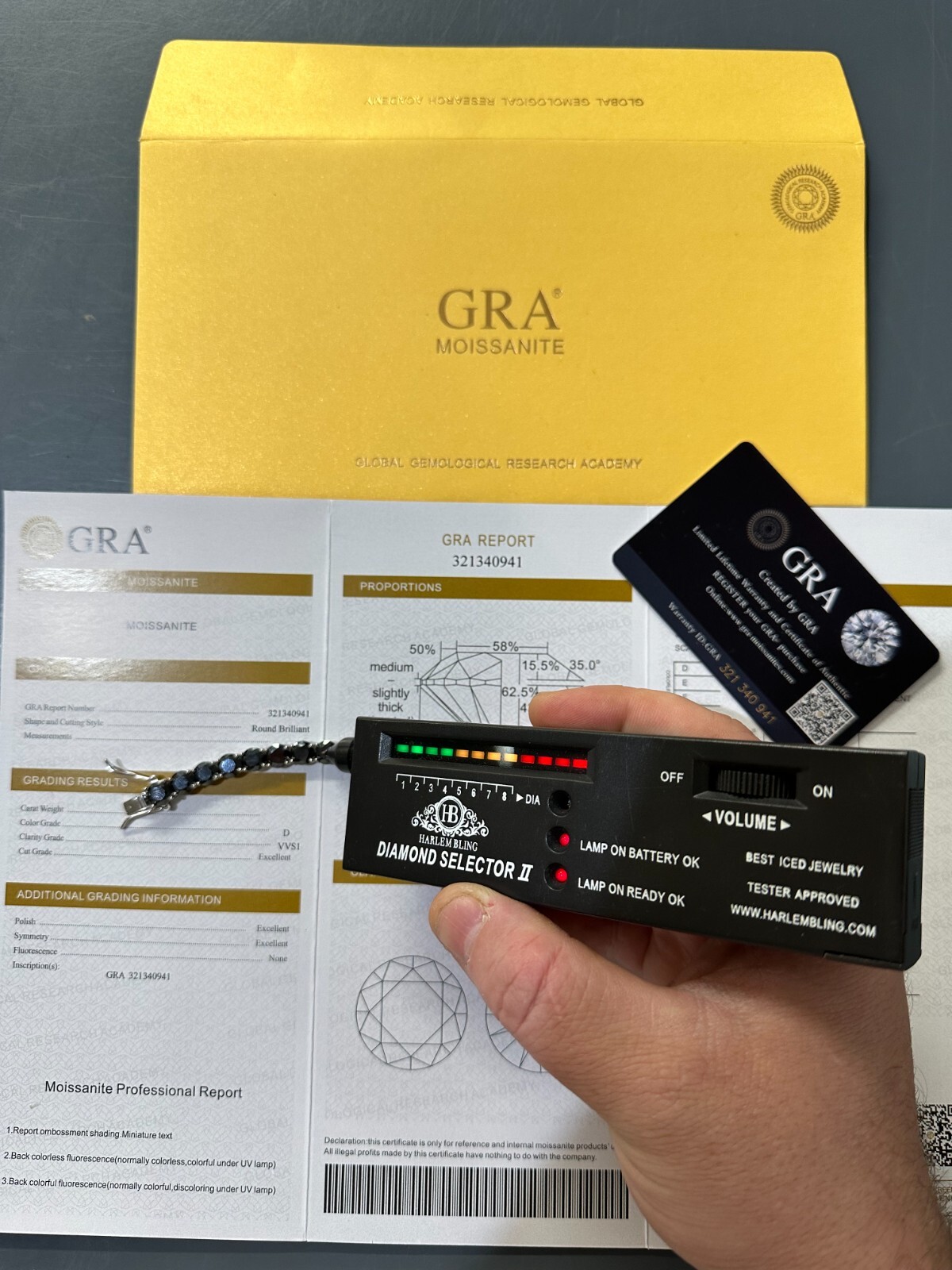 Pre-owned Silver Real Black Moissanite Thick 7mm Tennis Bracelet 925  Pass Diamond Tester