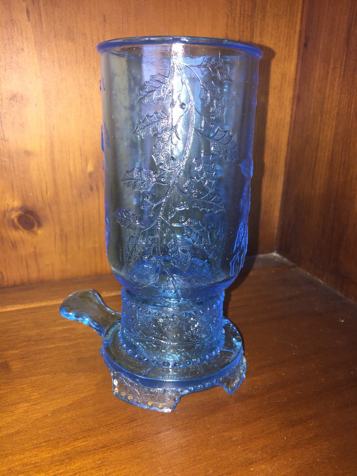 Antique Aqua Marine Sea Ocean Blue FAIRY LIGHT Leaf & Vine RARE FIND ? 5/5 ??m17